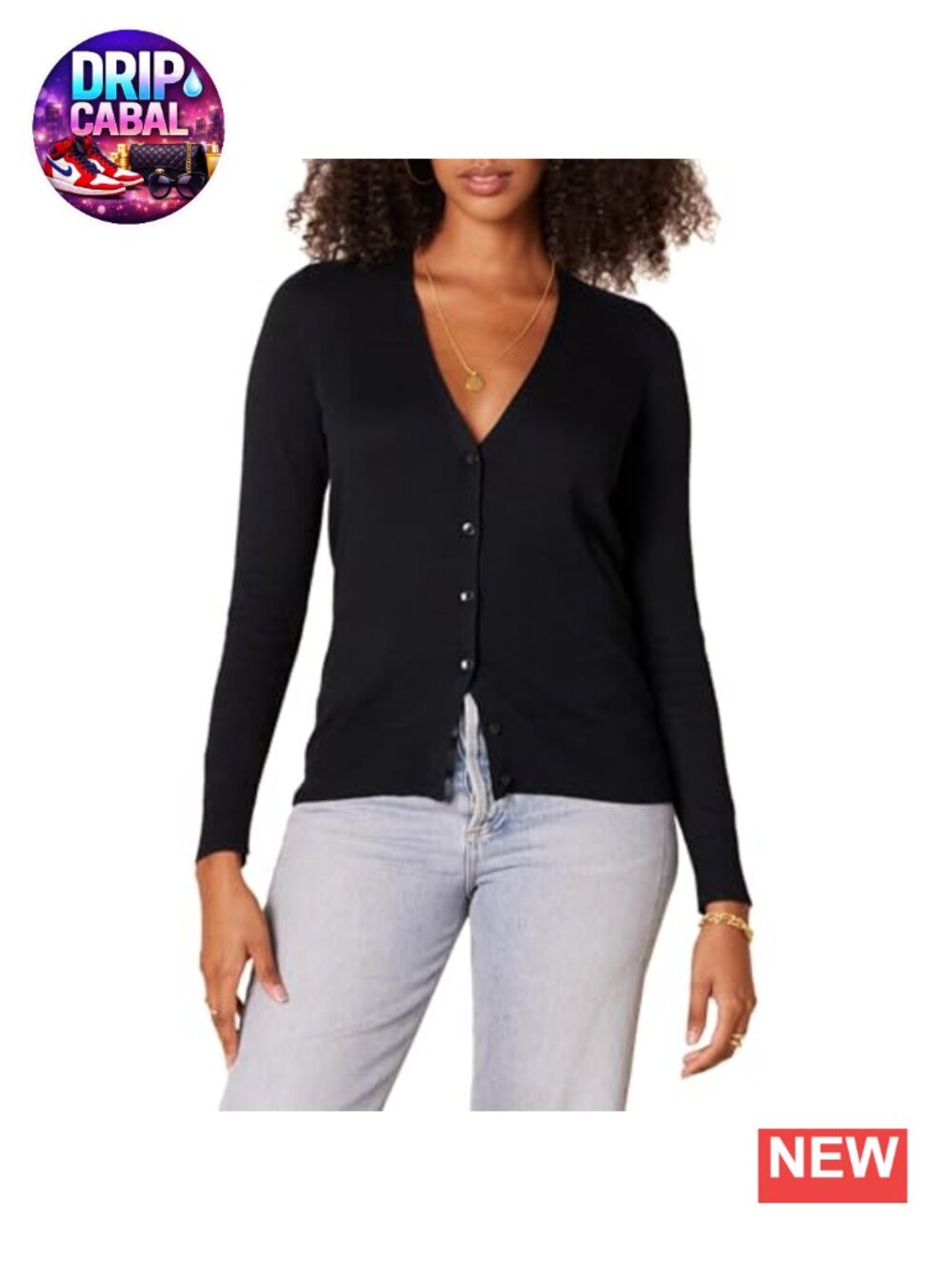 Women's Lightweight Button Front V-Neck Cardigan Sweater Regular Fit